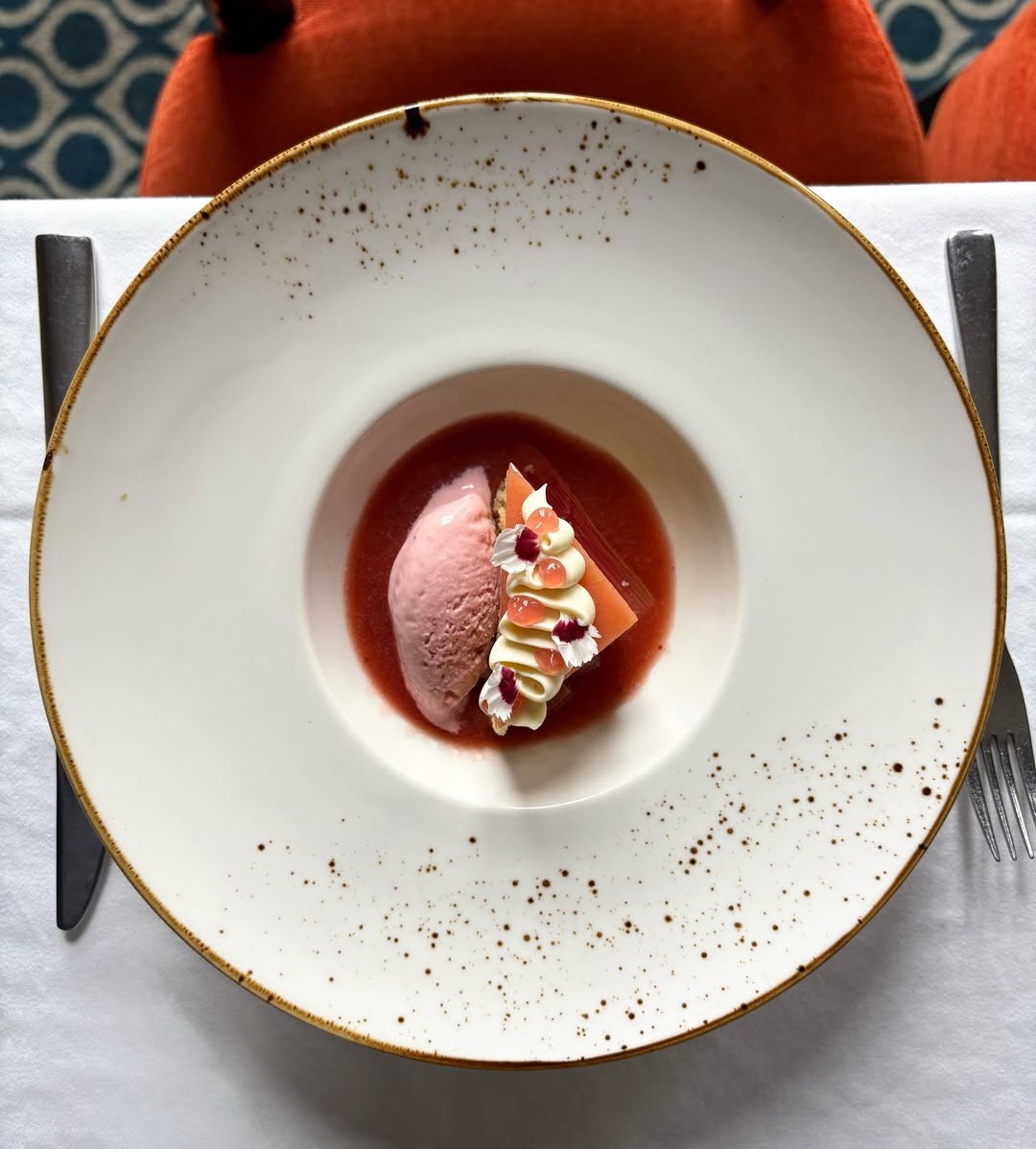 Elegant tasting menu dessert course at Beckta, Ottawa